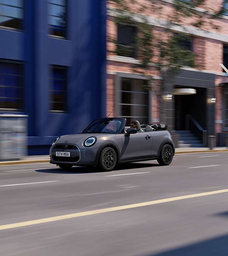 MINI Cooper Cabrio – vista anteriore – Copper Grey brillante